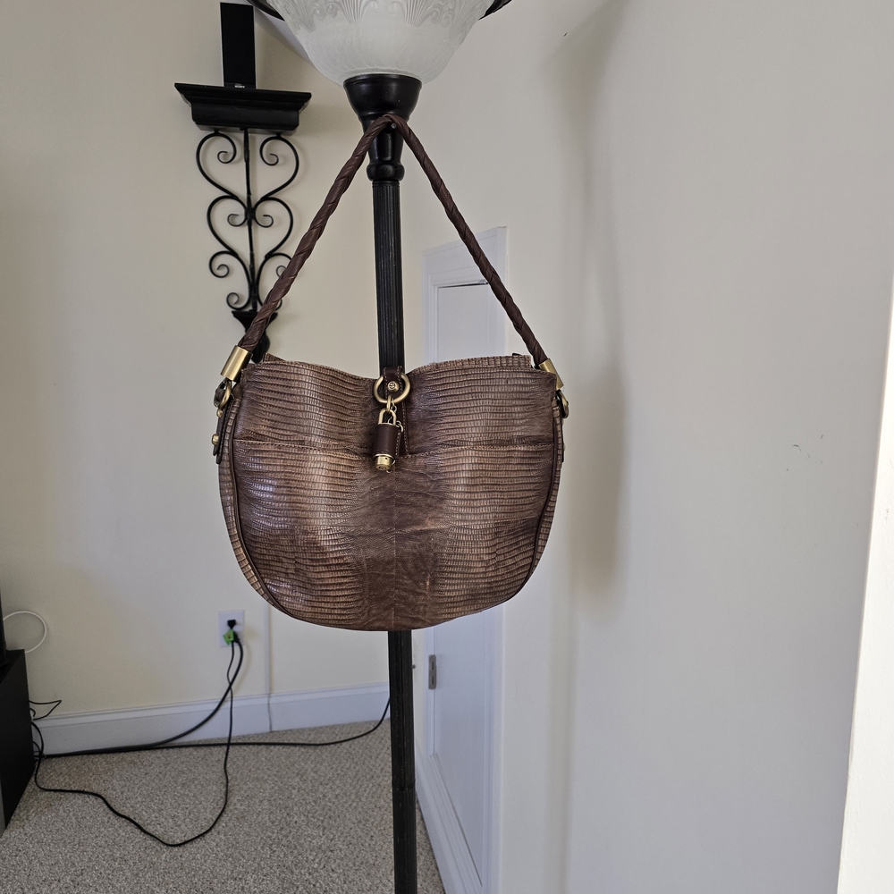 Francesco Biasia Embossed Leather Shoulder Bag